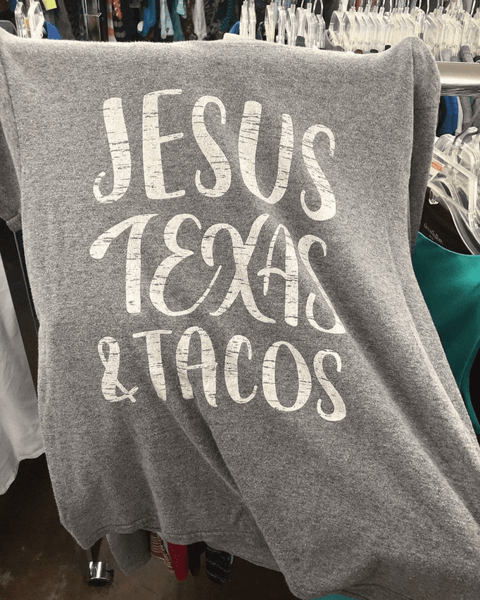 T-shirt with Jesus Texas & Tacos