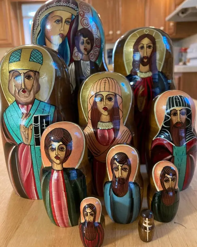 Religious Wood Figurine Collection